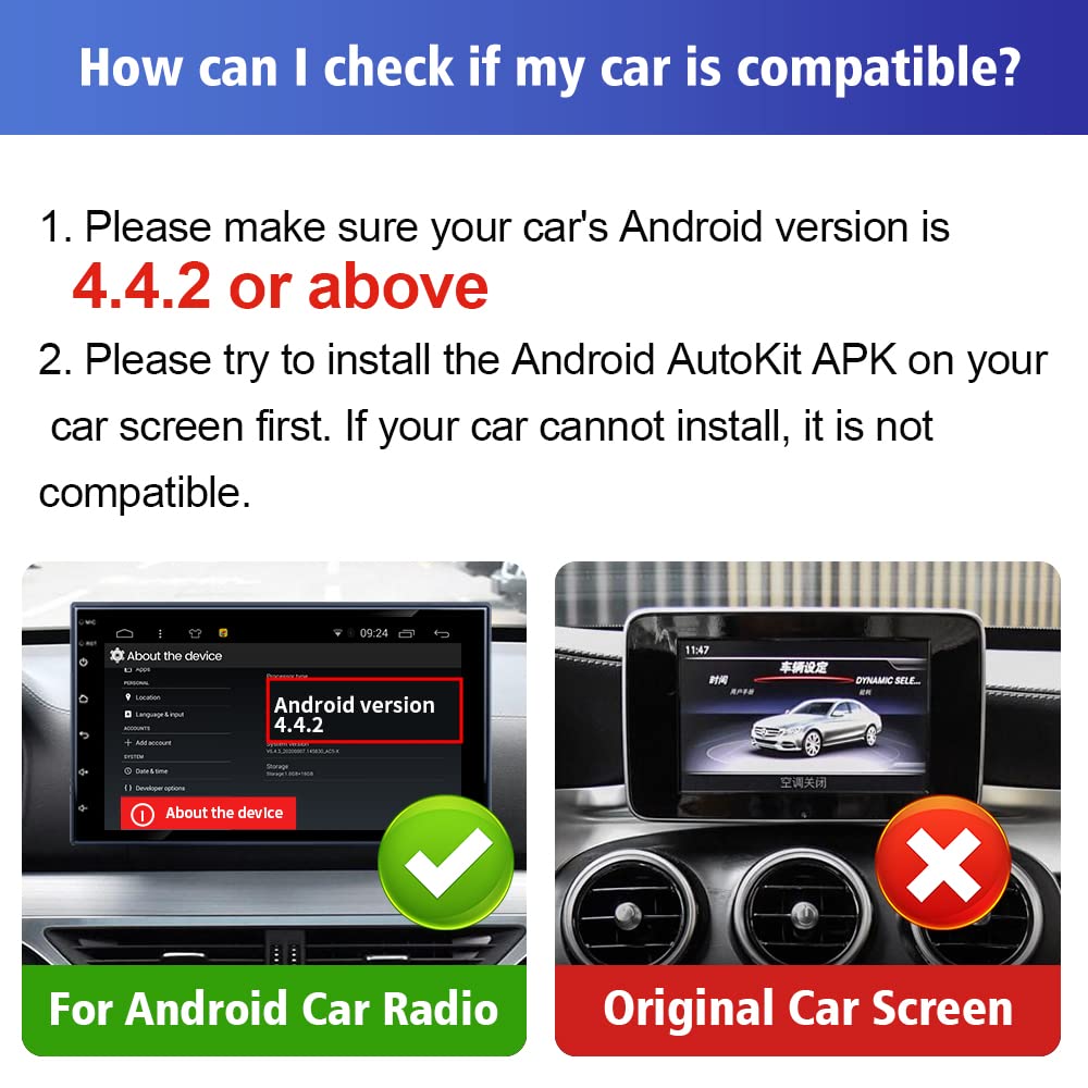 Carlinkit Wireless Carplay Usb Adapter Only Compatible With Android Car Radios. Only For Android Version 4.4.2 Or Above. Apk Must Be Successfully Installed Before Use. Model:Cpc200 Ccpa