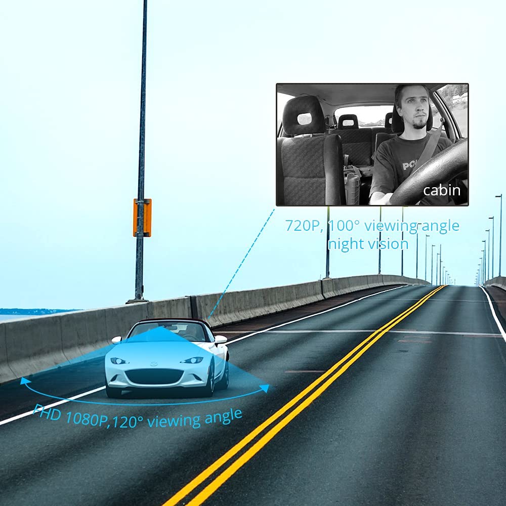 Live Video & 24H Remote Monitor, Jimi Jc400P 4G & Wifi Dual Dash Cam Front And Inside Cam For Cars 1080P Car Camera Driving Reco