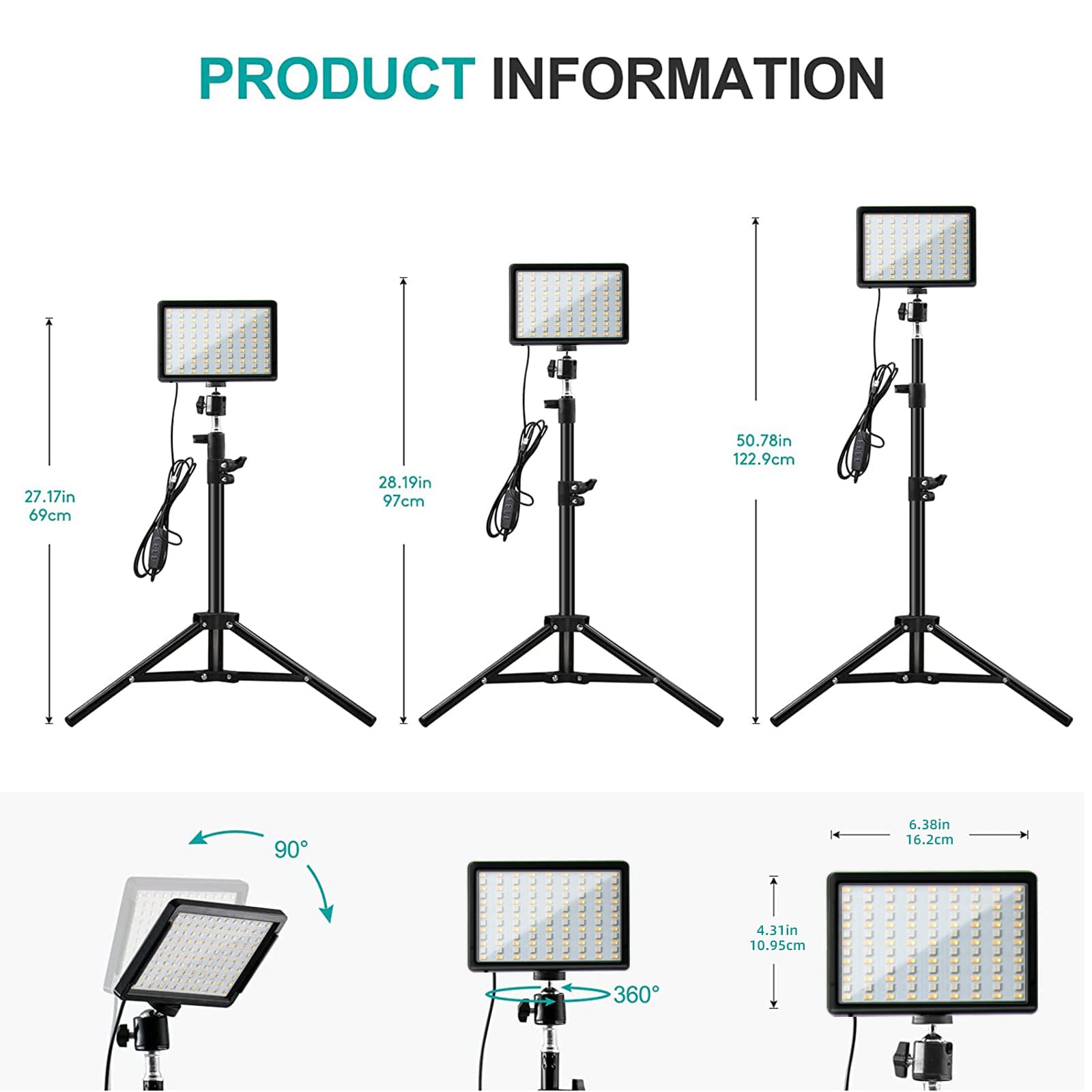 Studio Lights Kit [2 Pack]   Dimmable Led Video Lights With Tripod Stands And Color Filters For Versatile Filming And Creative L