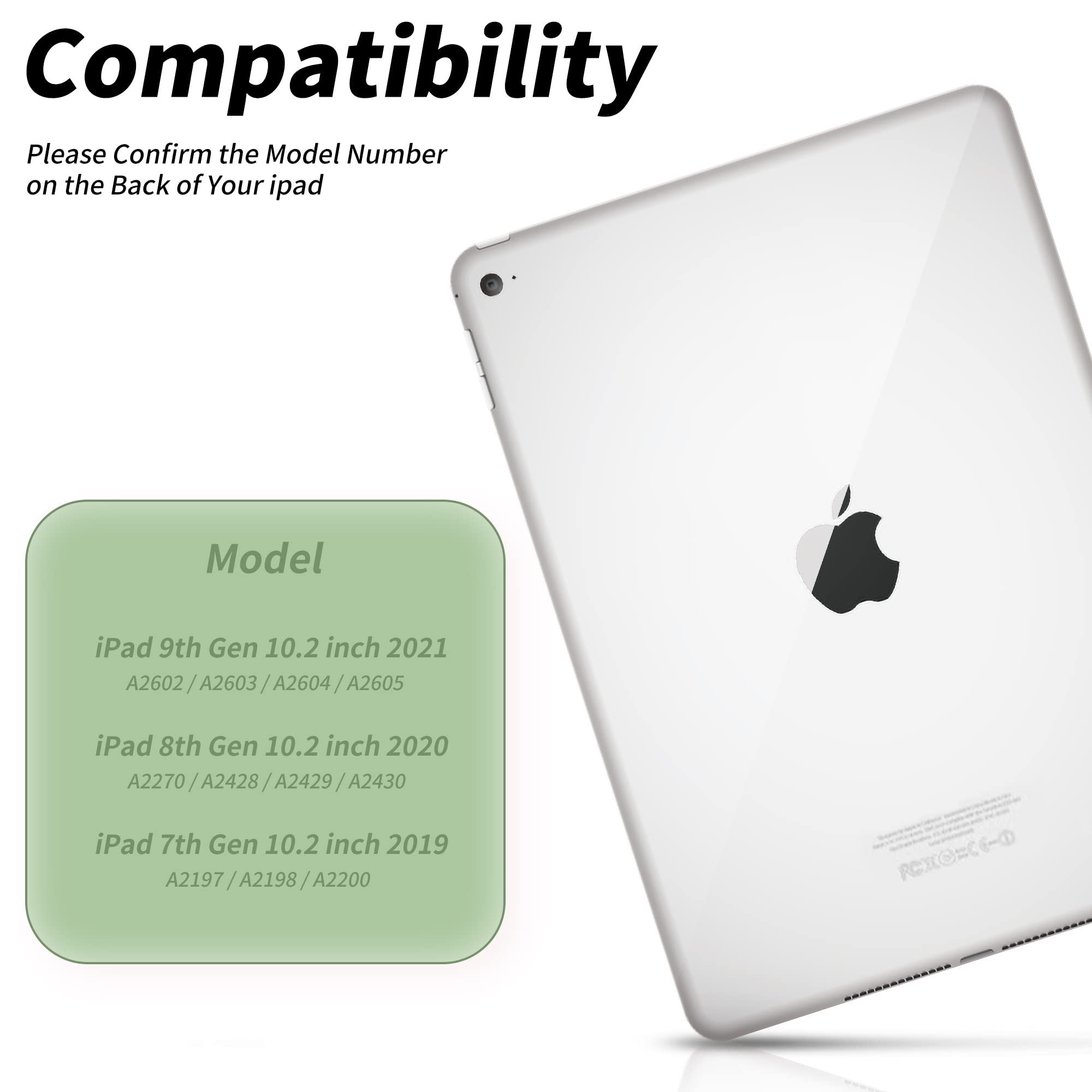 Aoub Keyboard Case For Ipad 9Th Generation 2021/8Th Gen 2020/7Th Gen 2019 10.2 Inch, Detachable Wireless Bluetooth Keyboard, Sta