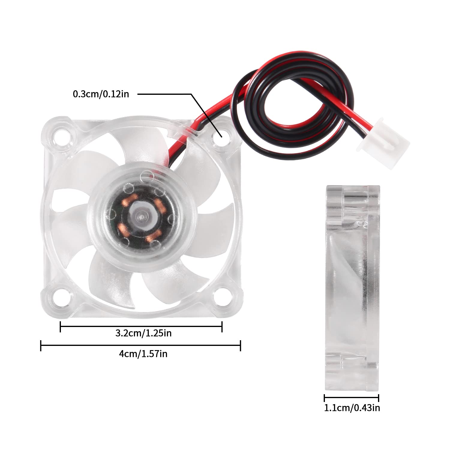 Aediko 6Pcs 4010 Fan 3D Printer Fan Dc 12V Mini Brushless Cooling Fan 40X40X10Mm Hydraulic Bearing Fan Rgb Led With 2 Pin Termin