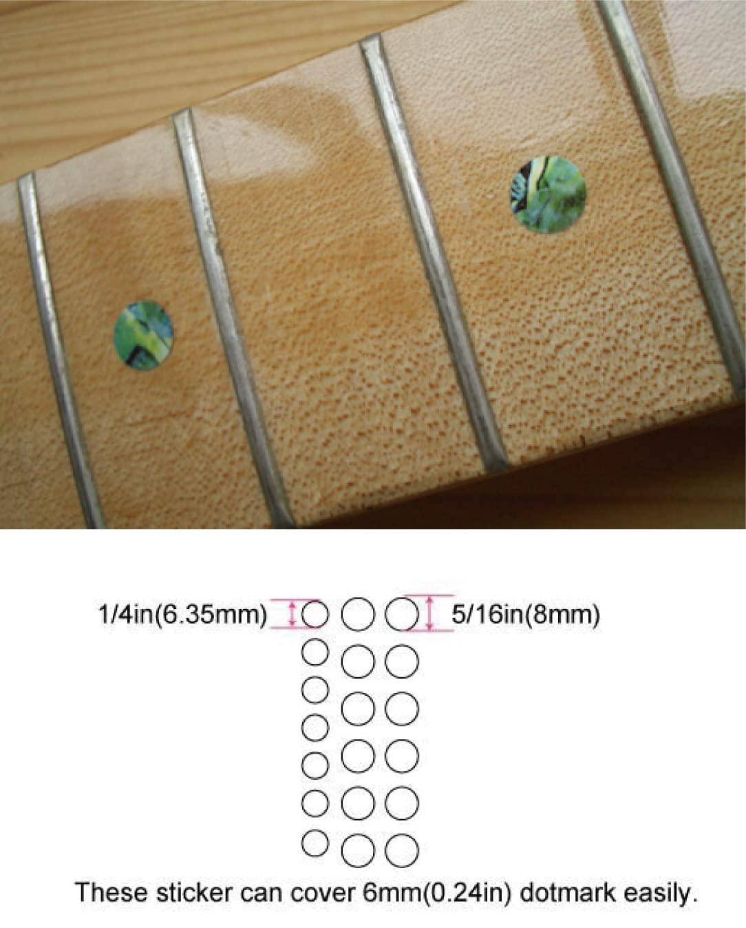 Inlay Sticker Fret Markers For Guitars & Bass   Custom Dots   Abalone Green