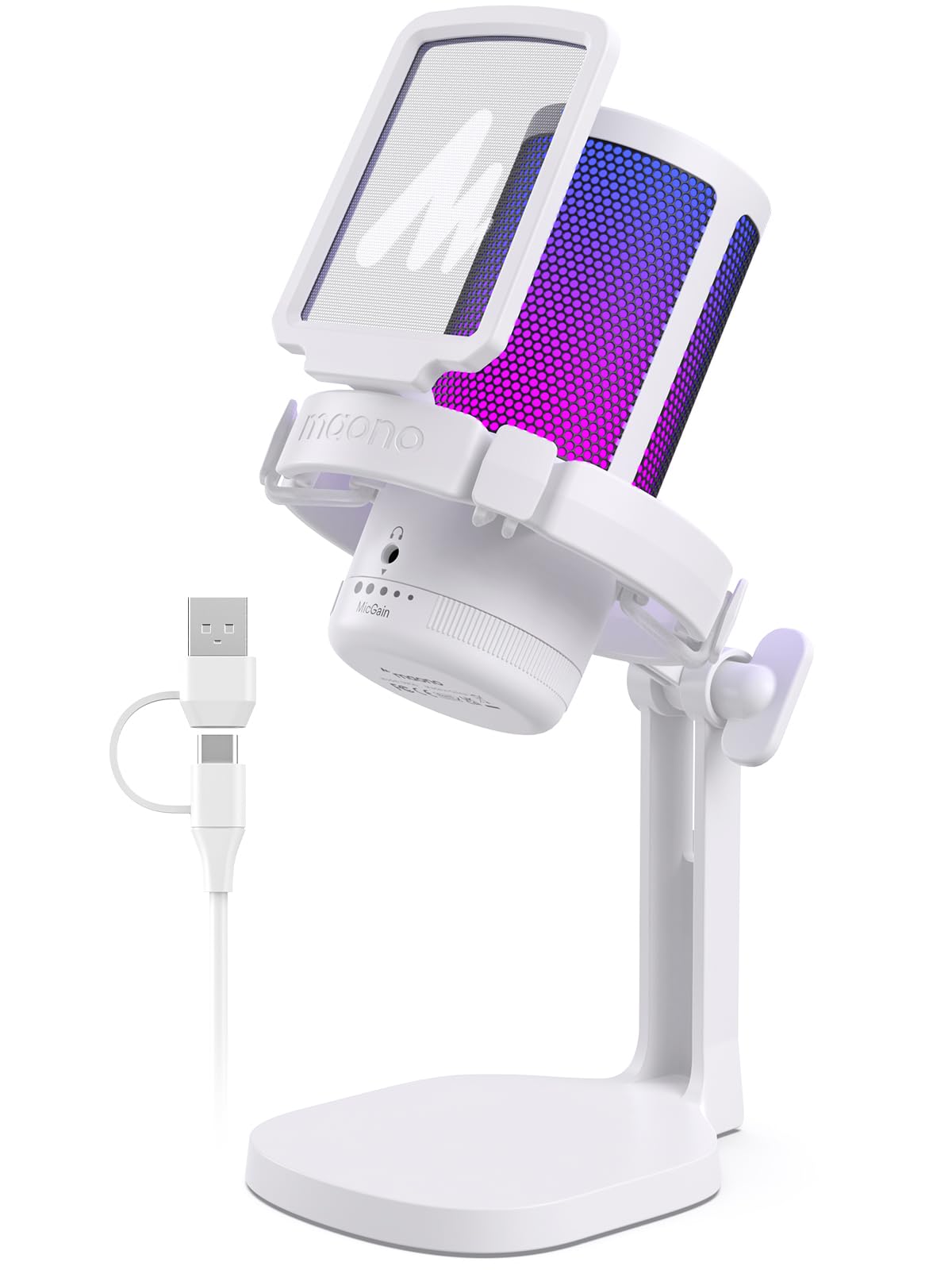 Maono Gaming Microphone For Pc With Noise Cancellation, Usb Condenser Mic For Computer, Mac, Laptop, Ps5, Streaming, Podcast, Tw