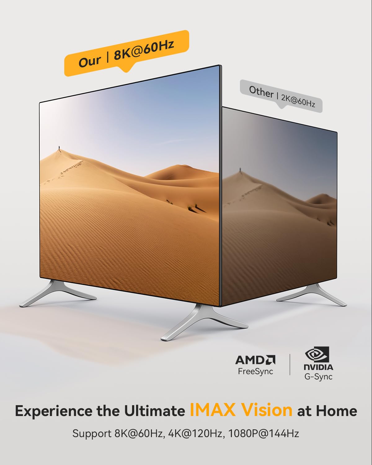 Vilcome Displayport Switch 8K Splitter, Plug & Play, One Button Switching, Bidirectional Display Port Switcher Box 2 In 1 Out/ 1