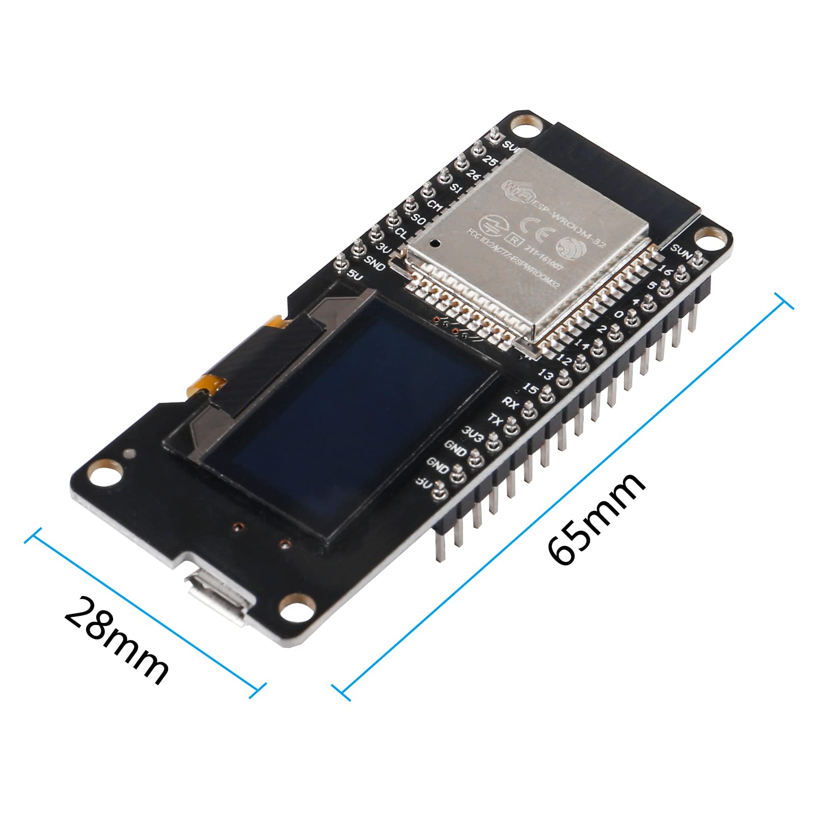 Aitiao 2Pcs 0.96'' Oled Esp32 Esp32 Display 2.4Ghz Wifi Bluetooth Dual Mode Development Board Display For Wemos D1 Ap Sta