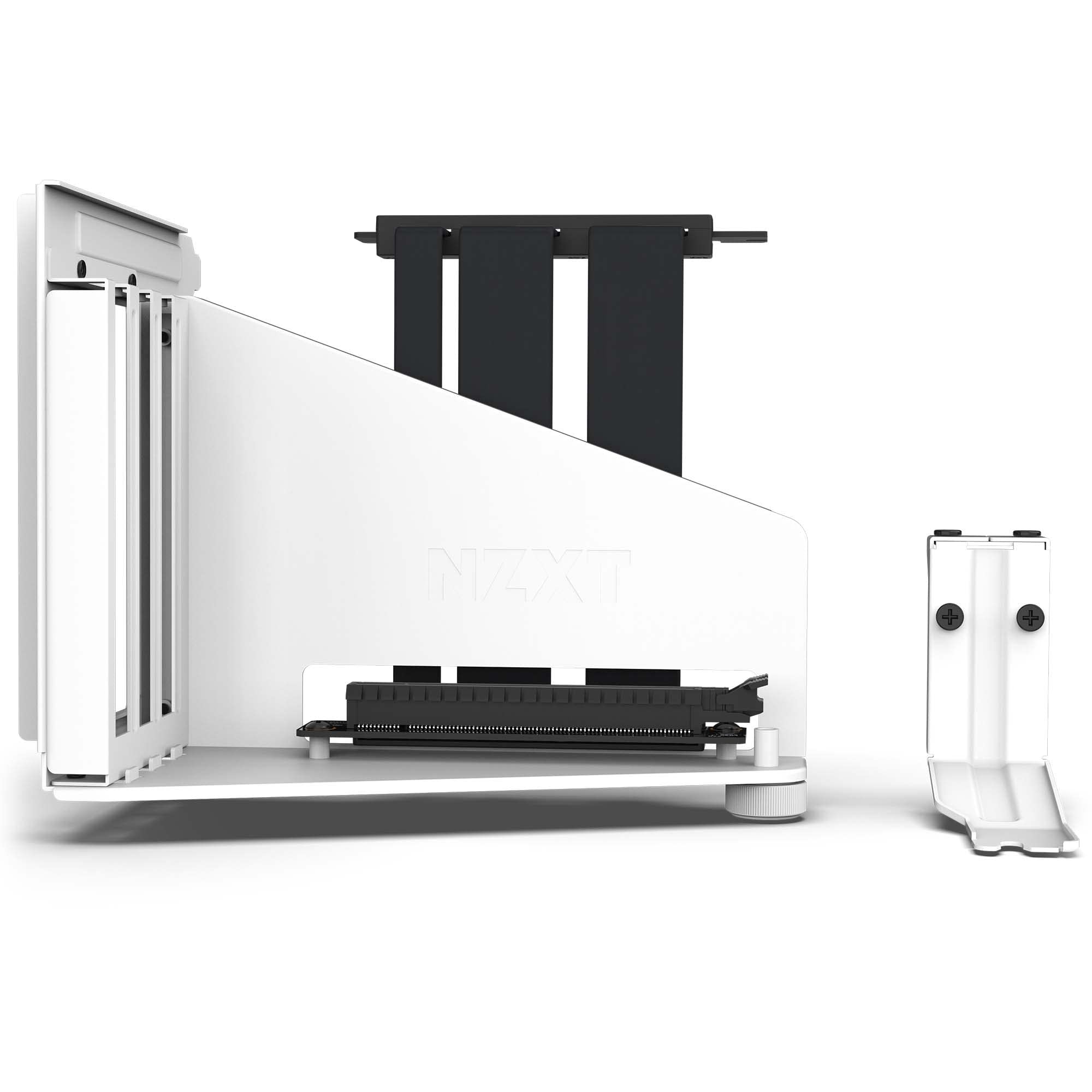 Nzxt Vertical Gpu Mounting Kit   Ab Rh175 W1 175 Mm Pcie 4.0X16 Riser Cable   Gpu Holder   Sturdy Steel Bracket   White