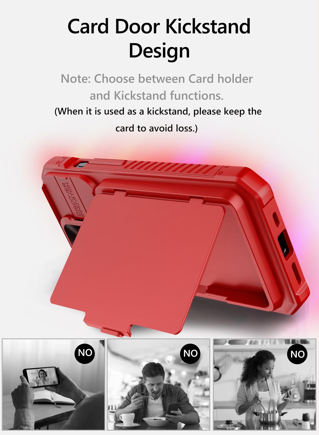 Vihibii For Iphone 15 Pro Wallet Case With Card Holder (4 Cards) & Slide Camera Cover & Kickstand & Raised Edges Protective Scre