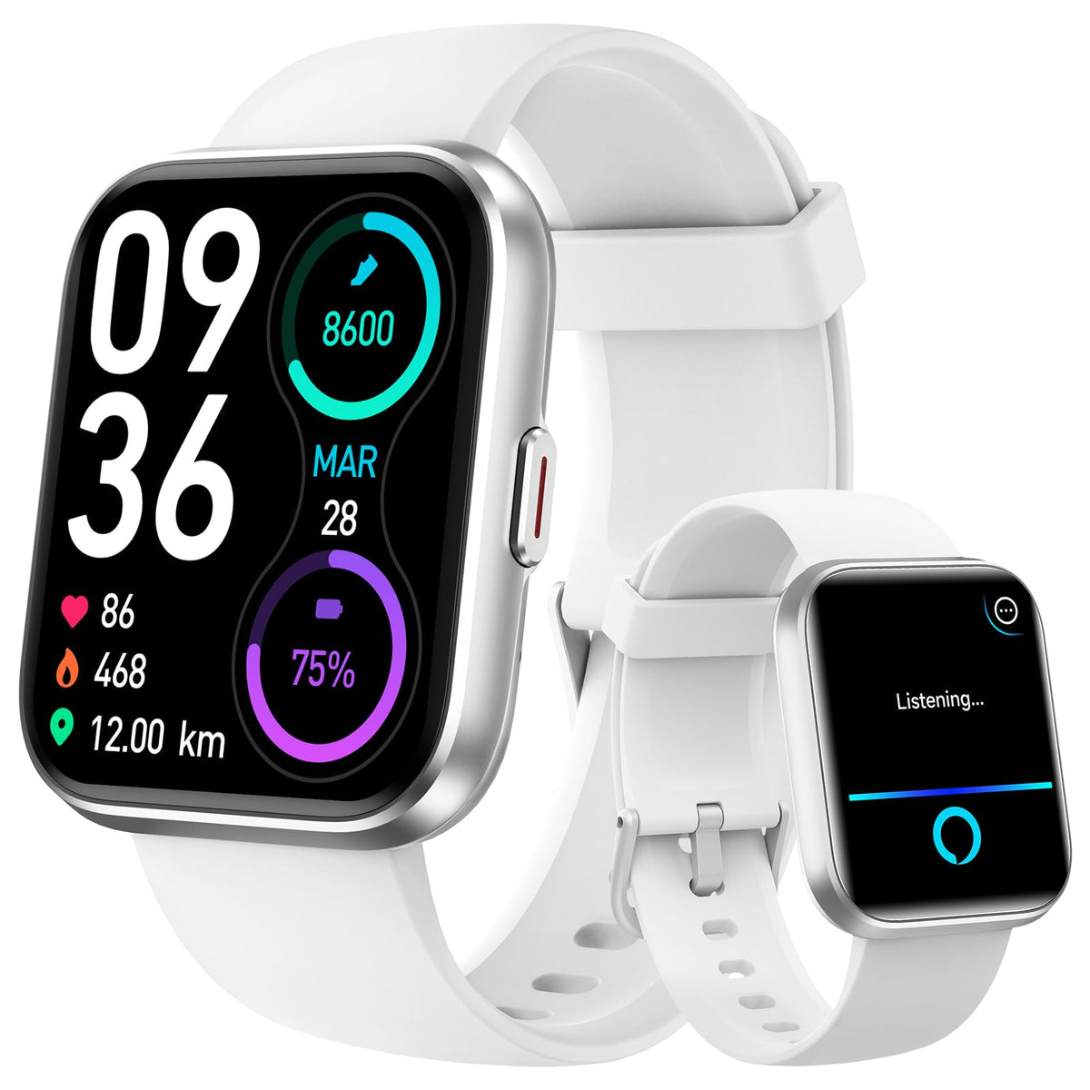 Aeac Smart Watch For Women/Men, Fitness Watch, Alexa Built-In & Stable Bluetooth Call, With Heart Rate/Spo2/Sleep Monitor, 100 S