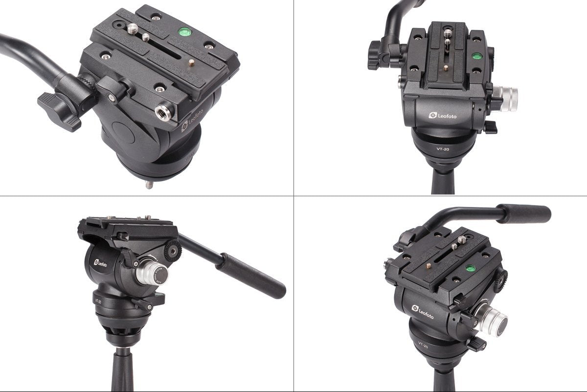 Leofoto Vt 20 Video Head 75Mm Half Ball Fluid Drag For 75 Bowl Tripod