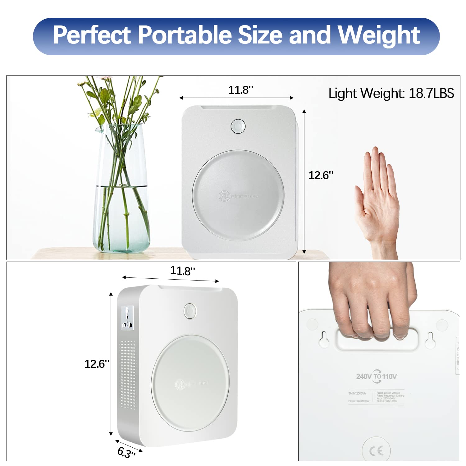 Uyoyous Step Up Voltage Converter 110V To 220V 2500W Heavy Duty Power Converter Transformer With Input Power Cable Step Up Trans