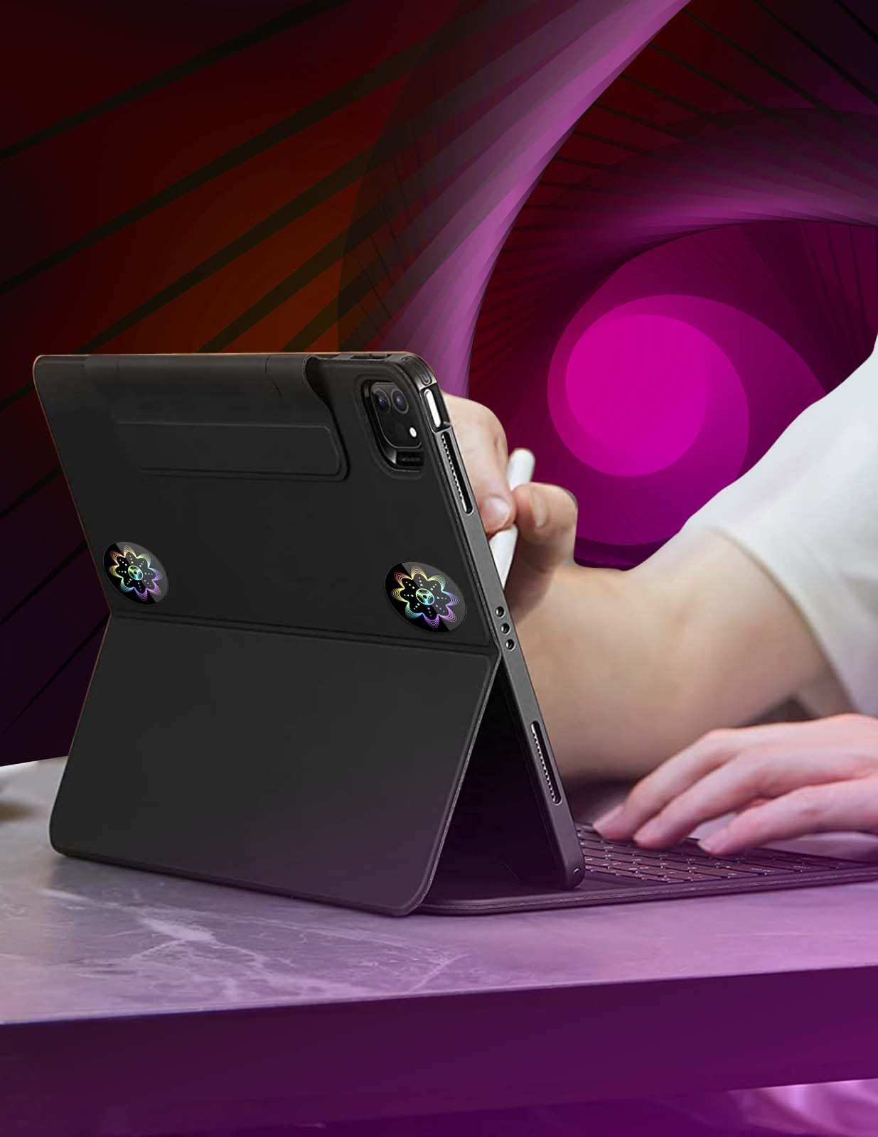 Stickers For Cell Phones/Tablets/Laptops/All Devices, [Reusable], Suitable For Anyone,Black (12 Pcs)