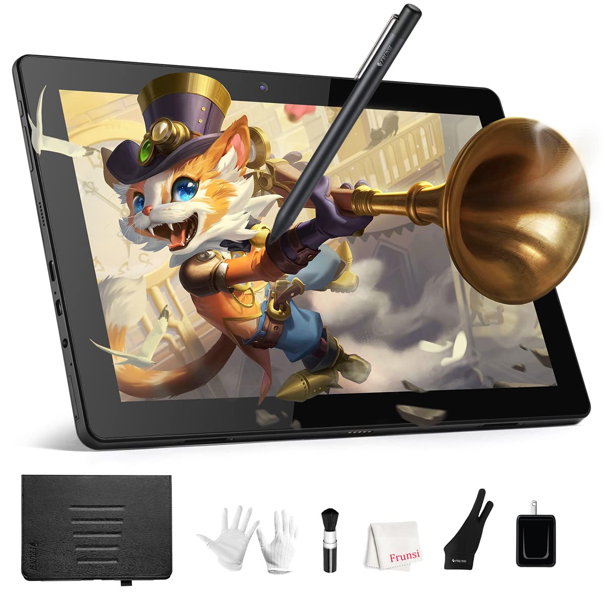 Frunsi Standalone Drawing Tablet With No Computer Needed, 10 Inch Drawing Tablet With Screen, Sensitive Pen, Fhd Display, Androi