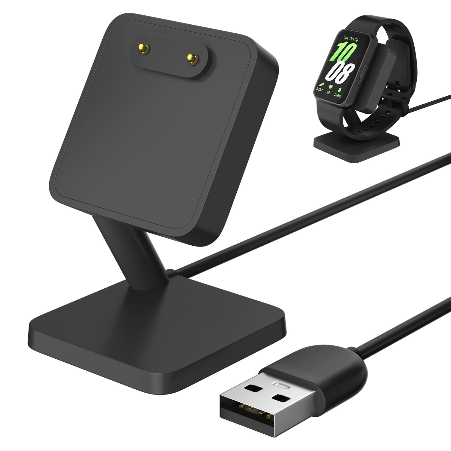GAMOREK Charging Station for Samsung Galaxy Fit 3, Replacement Smart Watch Charger 3.3Ft USB Magnetic Charger Stand
