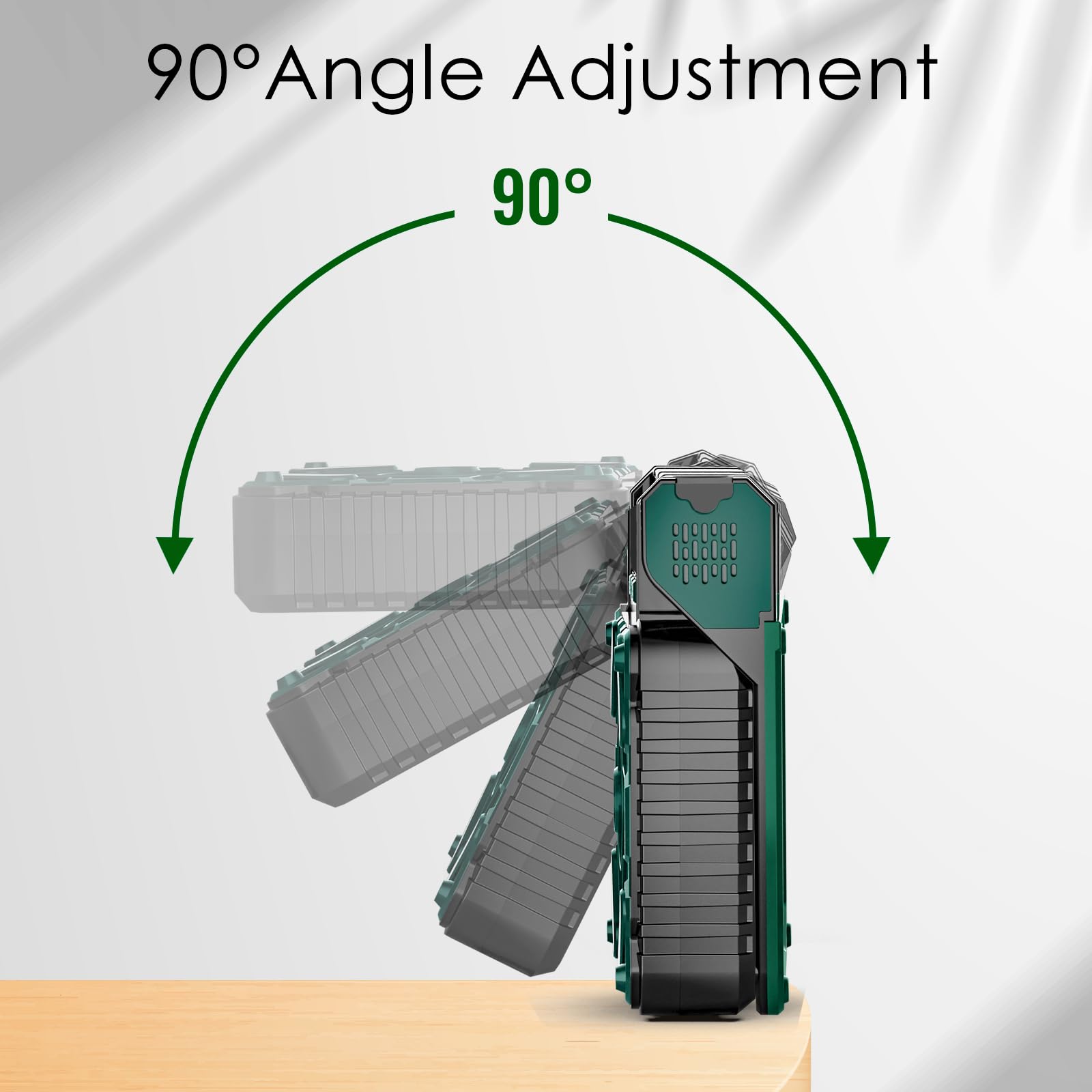 Sendowtek Portable Battery Fan With Solar Panel, 10400Mah Rechargeable Fan With Timer Led Light Small Usb Battery Powered Campin