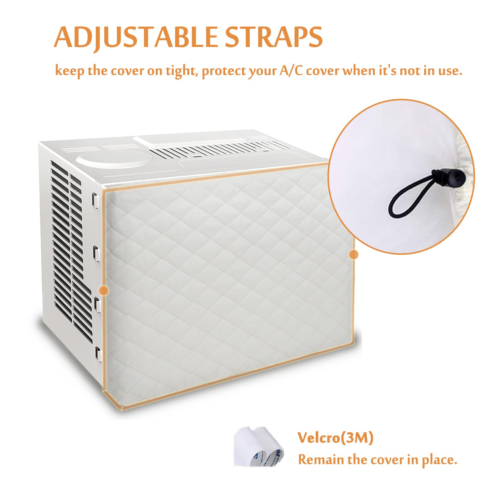 Foozet Indoor Air Conditioner Cover Double Insulation, Large Beige