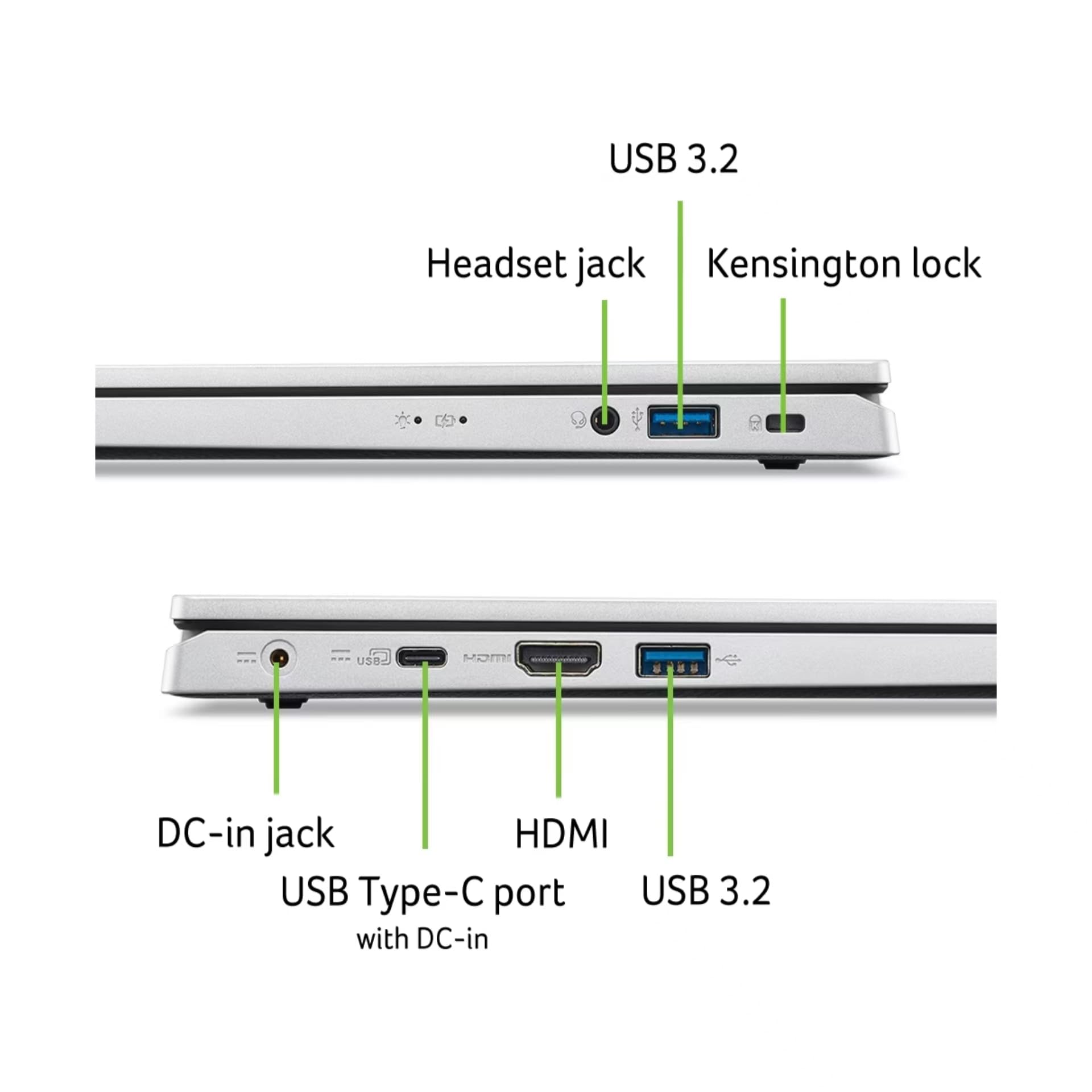 Acer Aspire Go 15 Slim Laptop, 15.6'' Full Hd Ips 1080P Display, Intel I3 N305, 8 Cores, 8Gb Lpddr5, 128Gb Ufs, Wi Fi 6, Ai Pc,