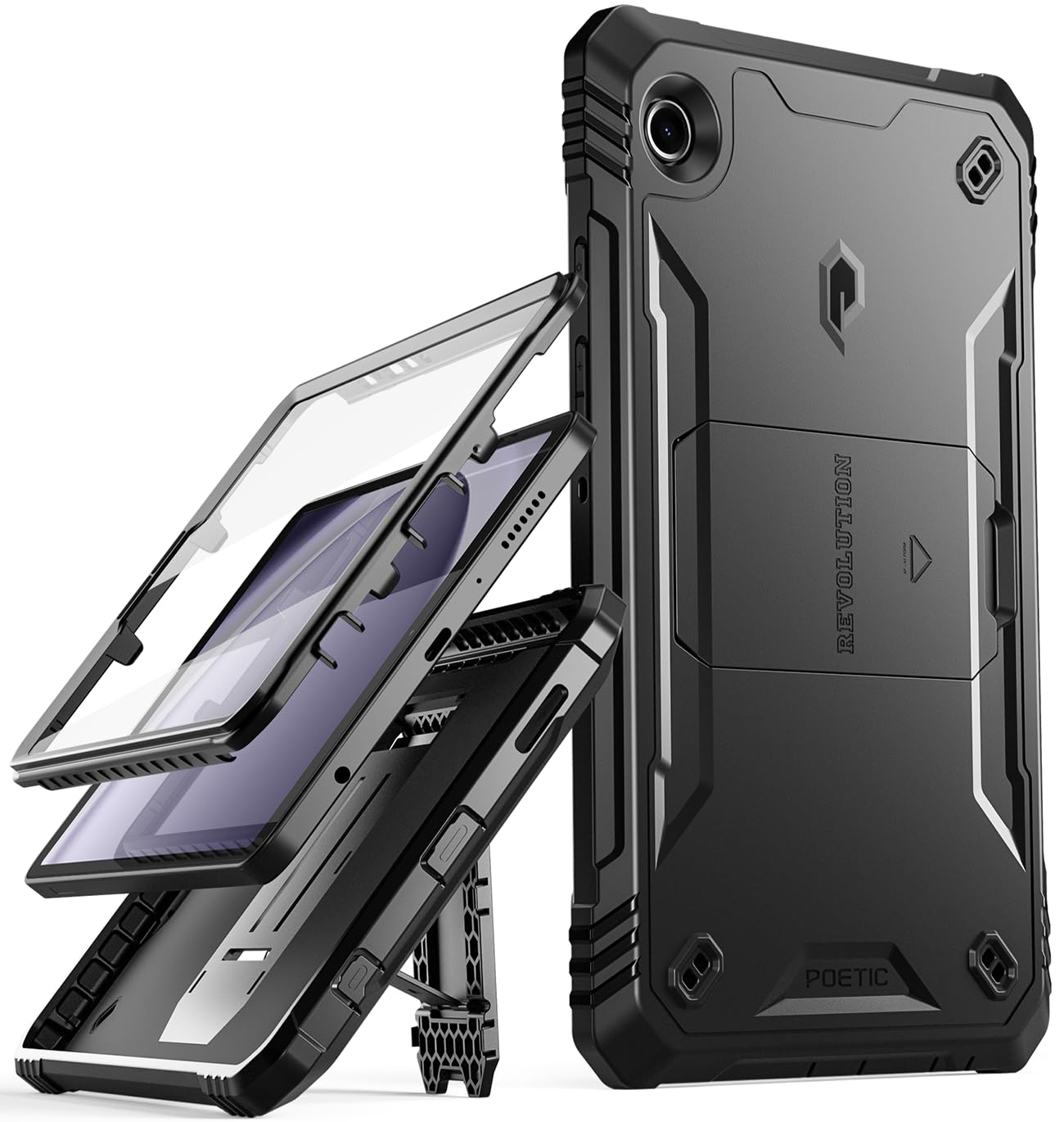 Poetic Revolution Case for Samsung Galaxy Tab A9 8.7 inch (2023), Built in-Screen Protector with Full-Body Kickstand Rugged Heav