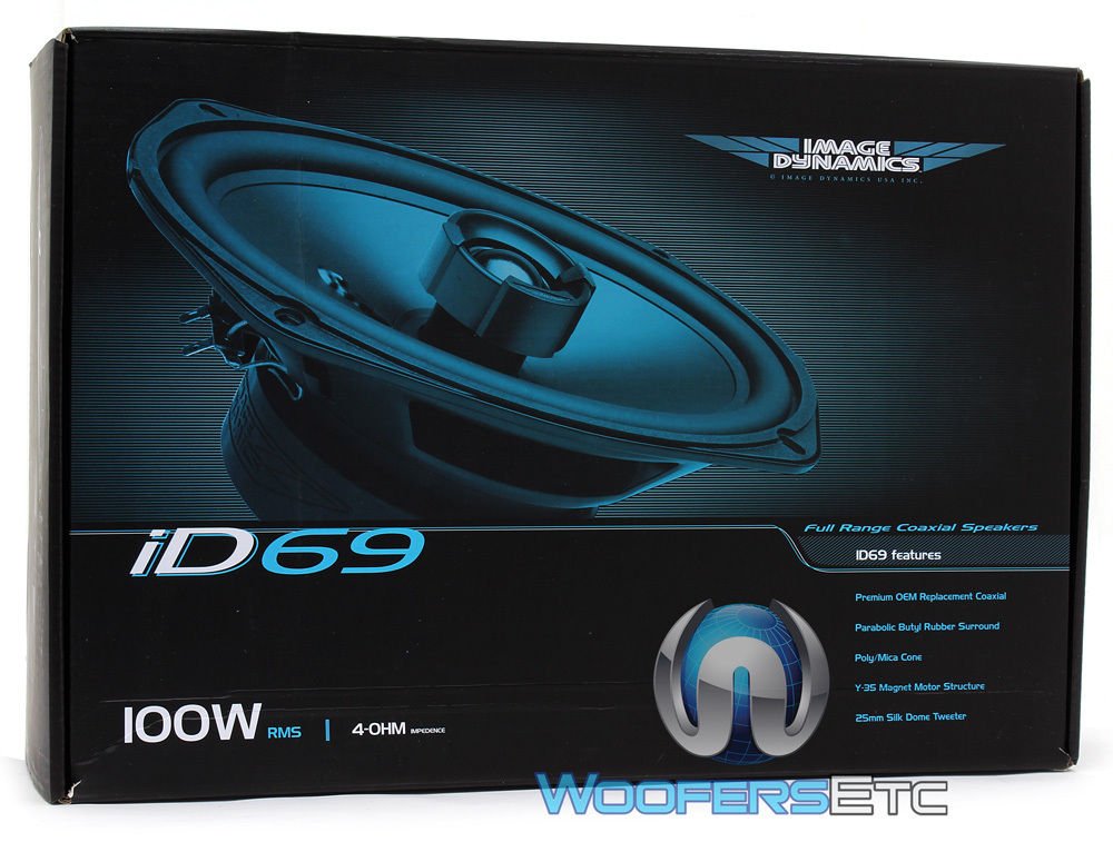 Image Dynamics Id69 100W Rms 6X9 Id Series Full Range Coaxial System With 1 (25Mm) Silk Tweeter - Pair