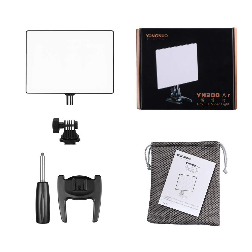 Yongnuo Yn300 Air Led Camera Video Light, With Adjustable Color Temperature 3200K 5600K, For Canon Nikon Pentax Olympus Samsung