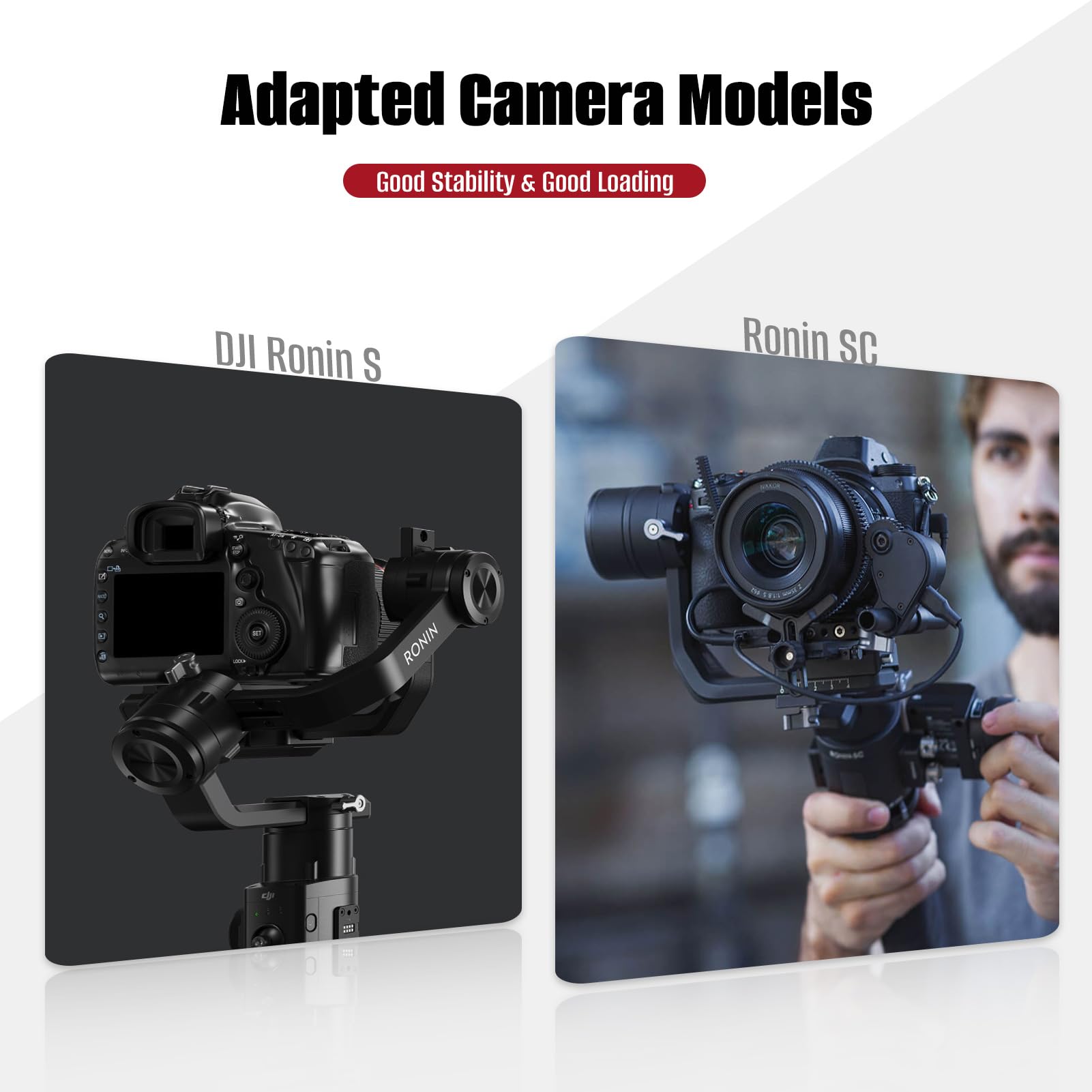 Y Bracket With Double Wheels, Frame Lens Support System With1/4In Slide Screw, For Ronin S Sc And Stabilizer Quick Release Plate