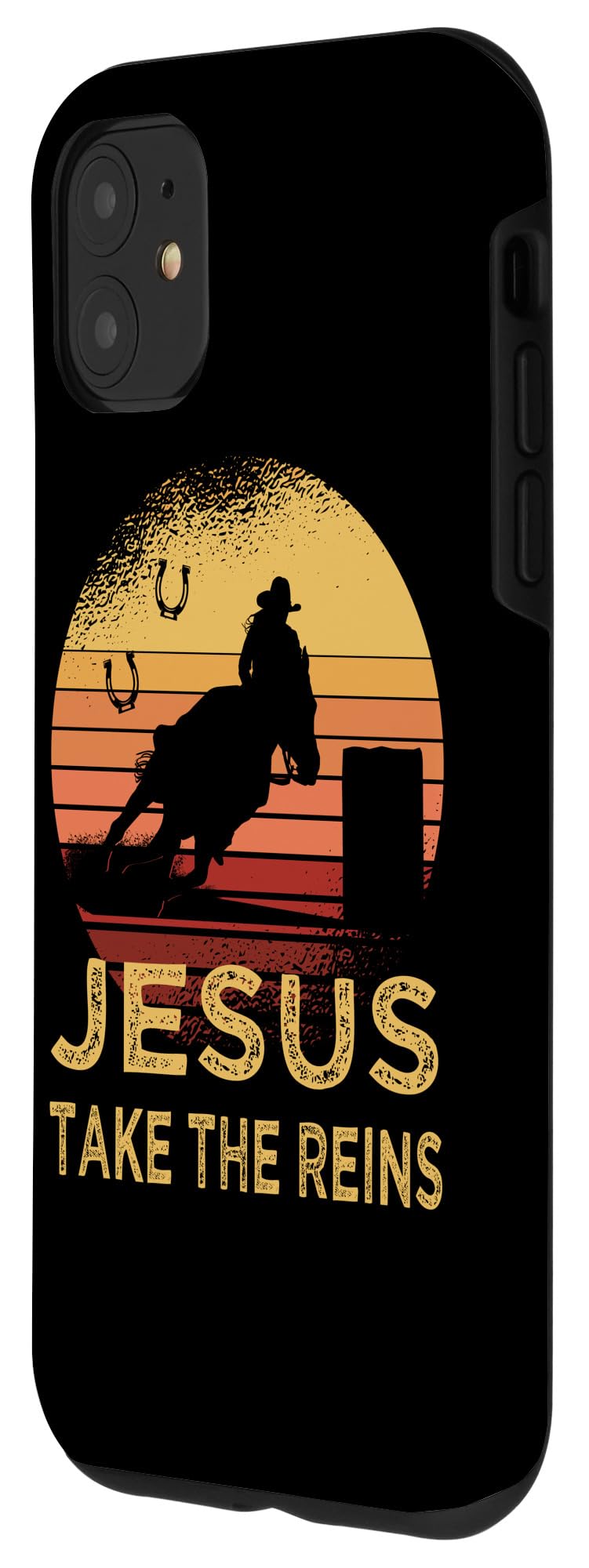 Iphone 11 Vintage Retro Horse Barrel Racing Jesus Take The Reins Rodeo Case