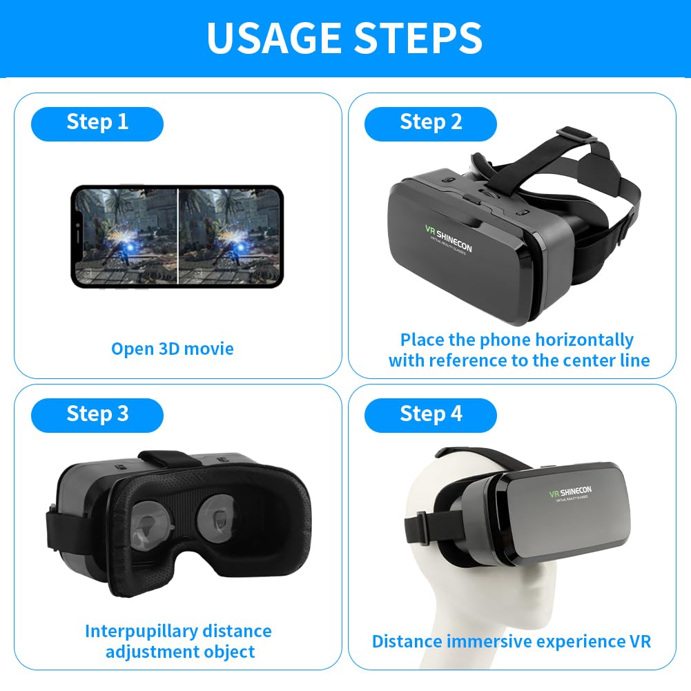 Lvoertuig Vr Headsets Virtual Reality Headsets For Phone Cell Phone 3D Glasses Helmets Vr Goggles For Tv Movies Video Games Supp