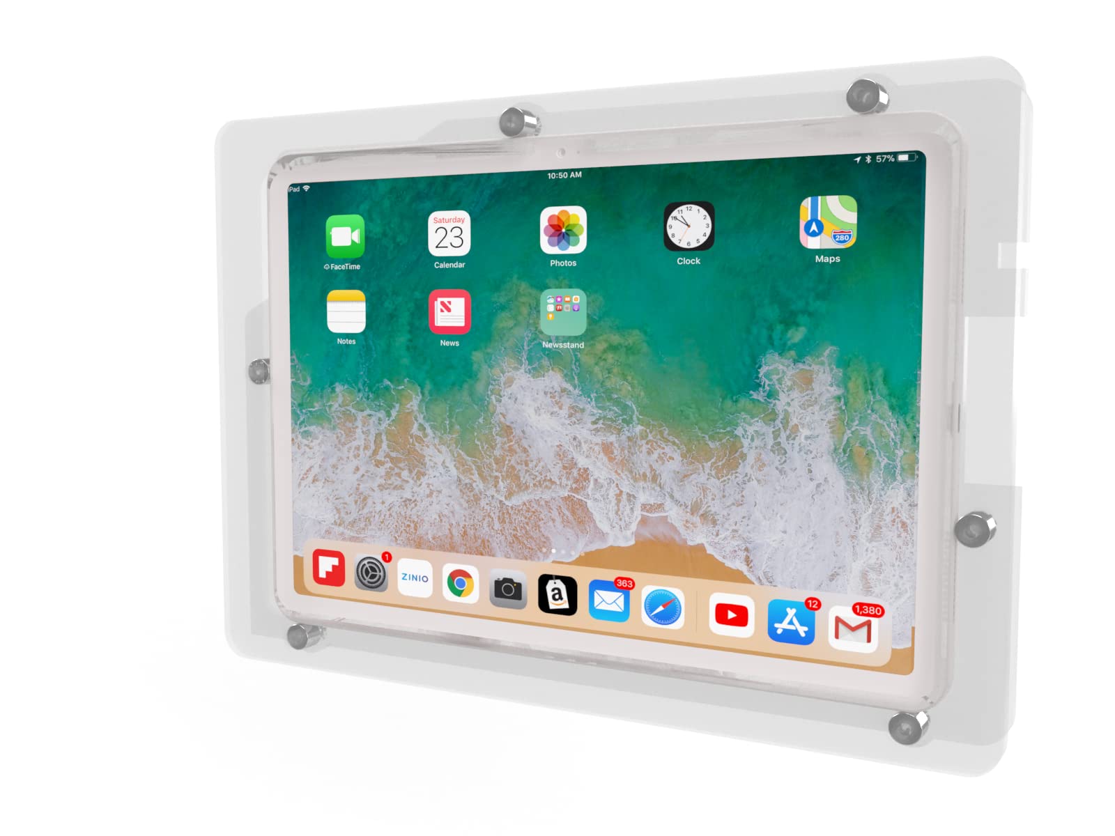 Tabcare Anti Theft Acrylic Vesa Enclosure For Apple Ipad 10 10.9' 2022 With Free Wall Mount Kit & 90 Degree Angle Usb C Charge Cable (Ipad 10 10.9', Clear)