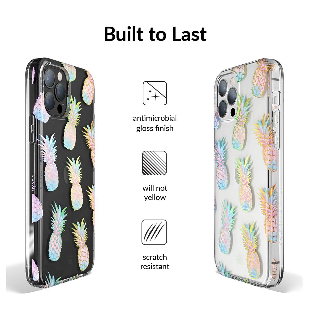 Velvet Caviar Phone Case iPhone 12 Pro Max 8ft Drop Tested Polycarbonate Holographic Pineapple