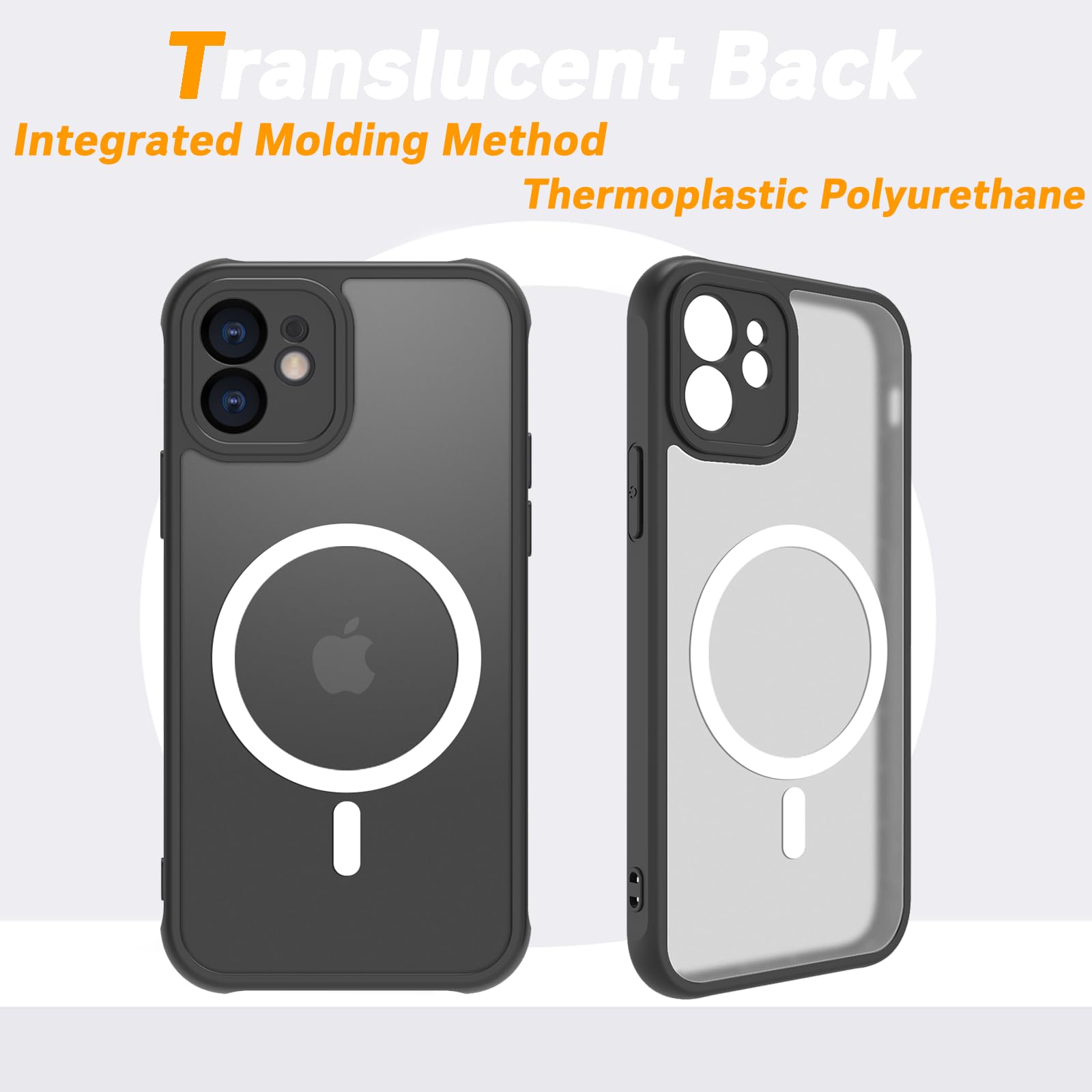 Pinlisheng Magnetic For Iphone 12 Case,Compatible With Magsafe,Military Grade Drop Tested, Shockproof Matte Finish Translucent H