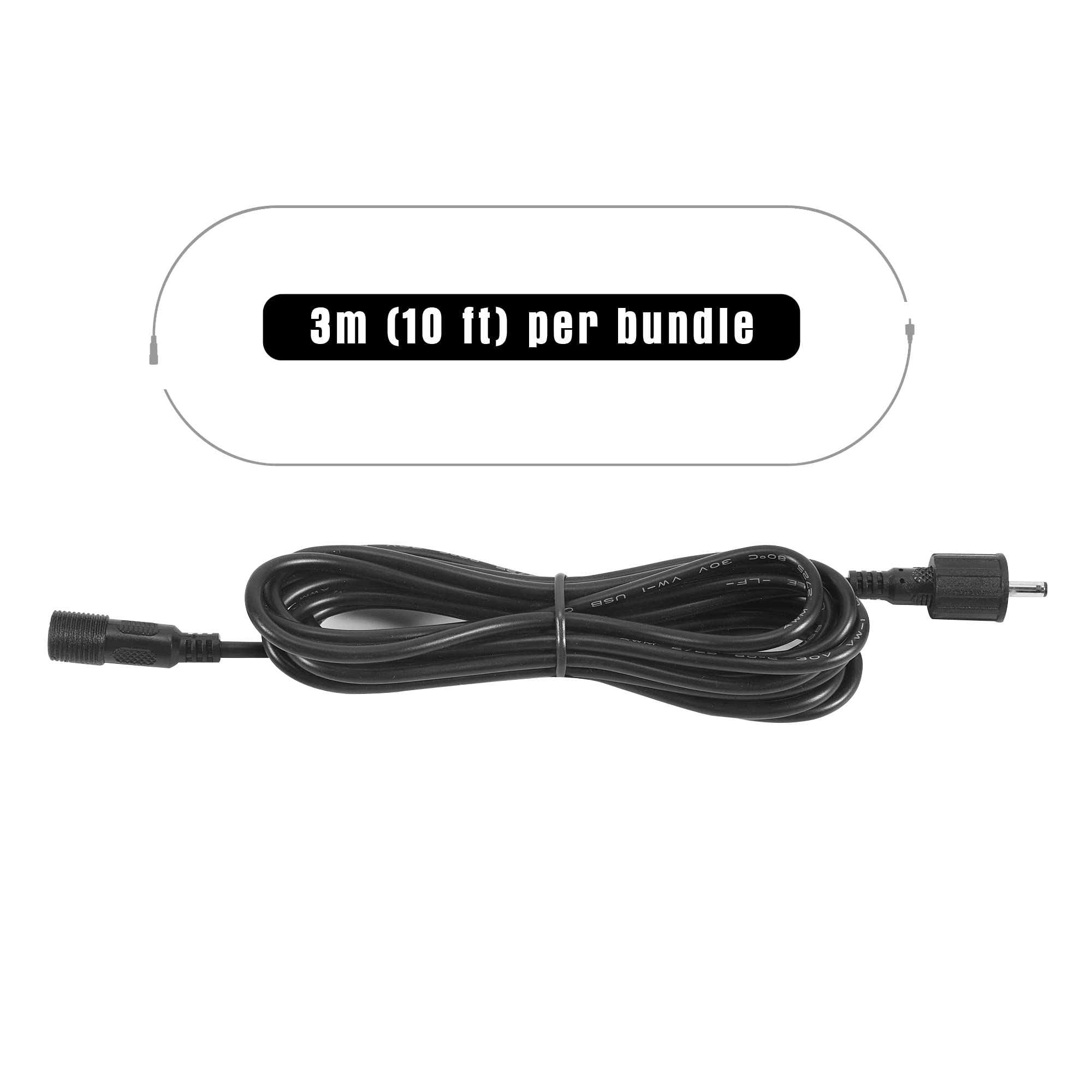 Waterproof Solar Extension Cable, 10 Ft + 10 Ft +10 Ft +10 Ft, 22Awg, Extender Wires Cords For Solar Water Fountain Pump, Solar