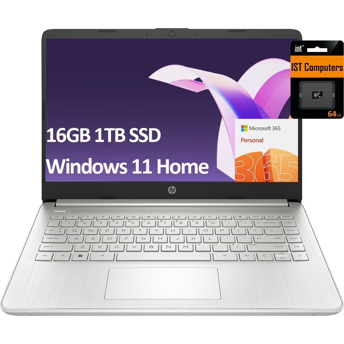 Hp 14'' Ultra Light Laptop For Student & Home (Narrow Bezel Display, Intel Pentium N5030, 16Gb Ram, 1Tb Ssd, 1 Year Office 365)