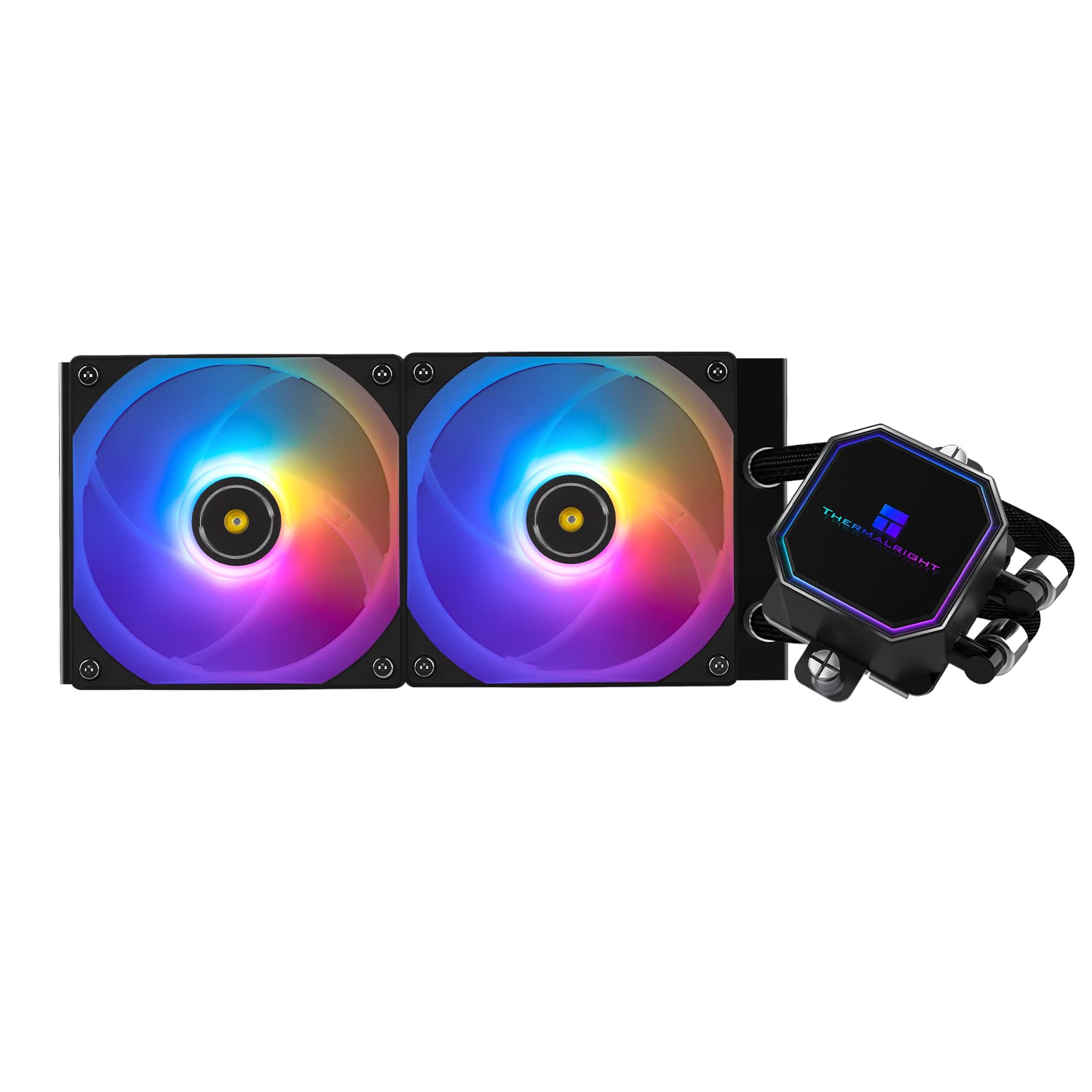 Thermalright Frozen Prism 240 Black Argb Cpu Liquid Cooler,Efficient Pwm Controlled Pump 3300Rpm,2  Tl E12 Series Pwm Fan,Water
