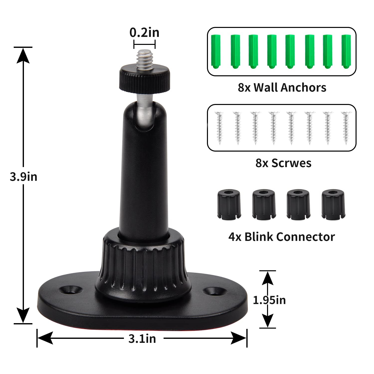 4 Pack Strong Adhesive Wall Mount For Blink Outdoor 4 (4Th Gen) & (3Rd Gen),Blink Outdoor Camera, No Drilling Or Screw Secured F