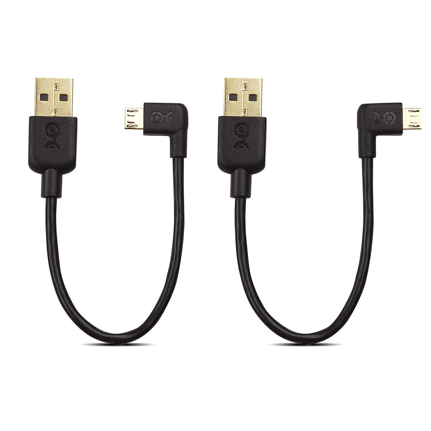 Cable Matters Combo Pack Right Angle USB Cable for TV Stick and Power Bank 6 Inches   90 Degree USB to Micro USB Cable for Roku TV Stick and More