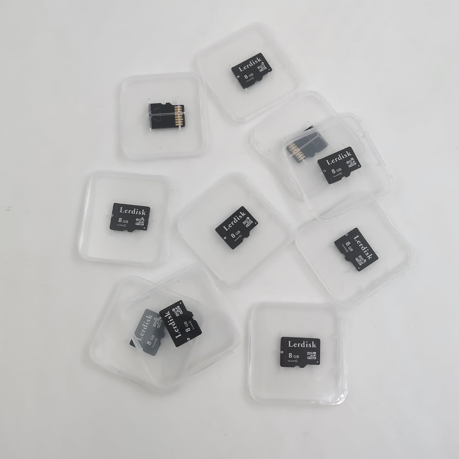 Lerdisk Factory Wholesale Micro Sd Card 8Gb U1 Pack Of 10 In Bulk Microsd With Sd Adapter Produced By Authorized Licencee(8Gb)