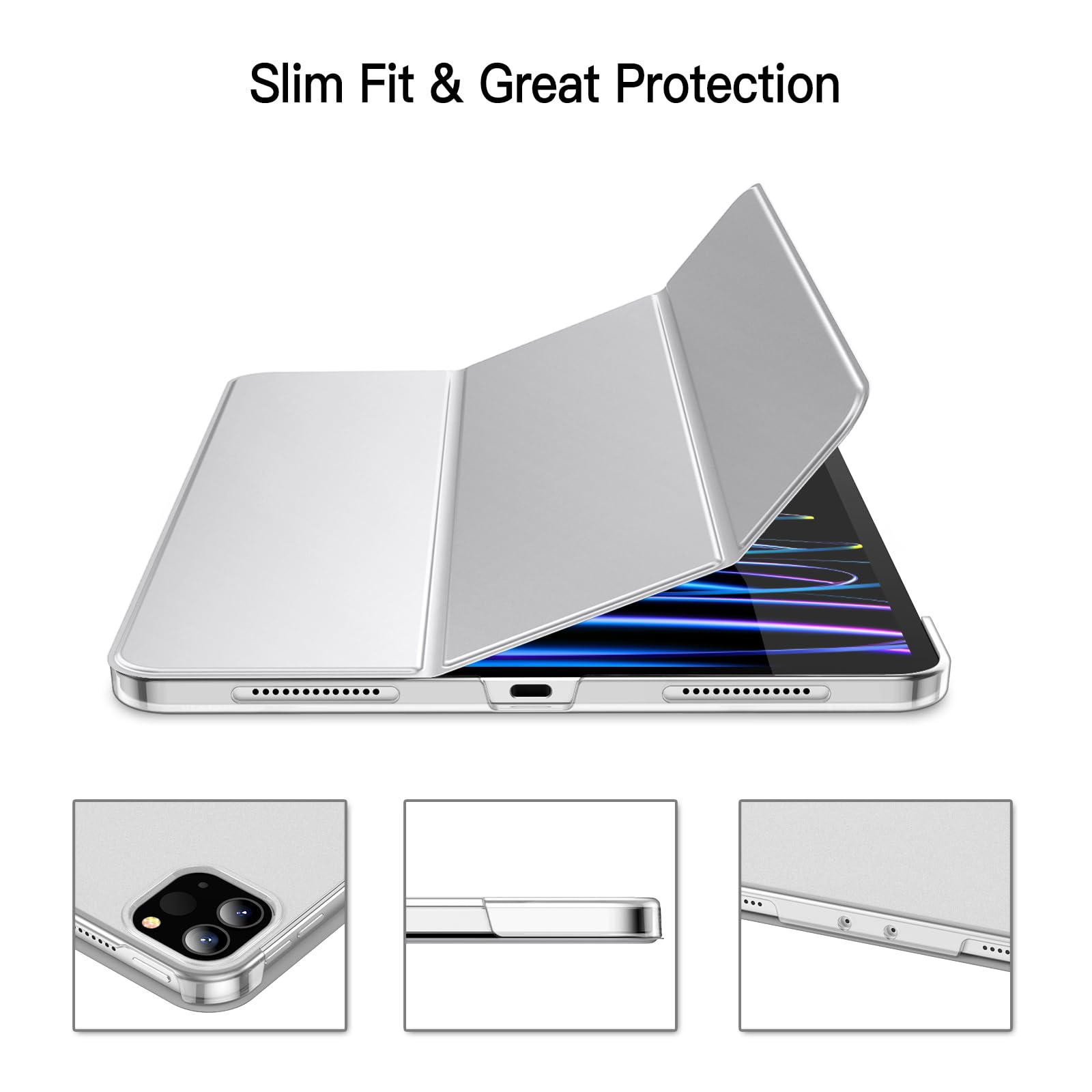 Jetech Case For Ipad Pro 11-Inch, 2022/2021/2020/2018 Model (4Th/3Rd/2Nd/1St Generation), Compatible With Pencil, Cover Auto Wak