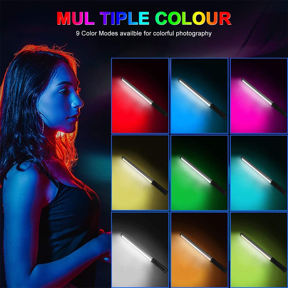 Led Light Sticks Rgb Light Wand, Photography Light Stick Led Video Lighting Kit 9 Color Modes, With 26.2'' To 78.7'' Tripods, Ad