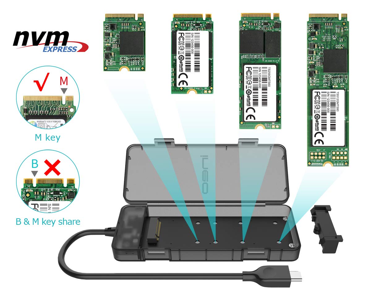 Ineo M.2 Nvme (Pcie) Ssd Tool Free Enclosure To Usb 3.2 Gen 2 Type C [C2575 M2 Nvme]