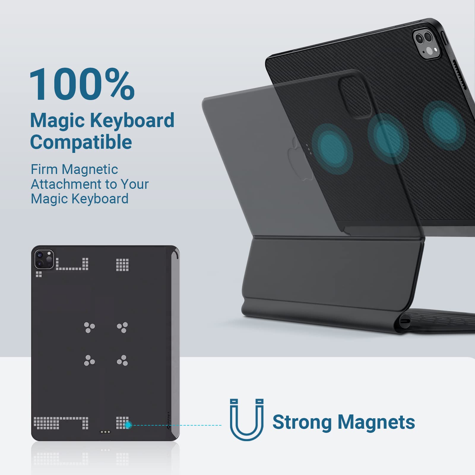 Pitaka Ipad Pro 11 Inch Case (2022/2021, 4Th/3Rd Generation), Ipad Pro 11 Inch Case Compatible With Magic Keyboard, Fits Magez Folio 2 & Magez Stand, Aramid Fiber Made, Black/Grey [Magez Case 2]