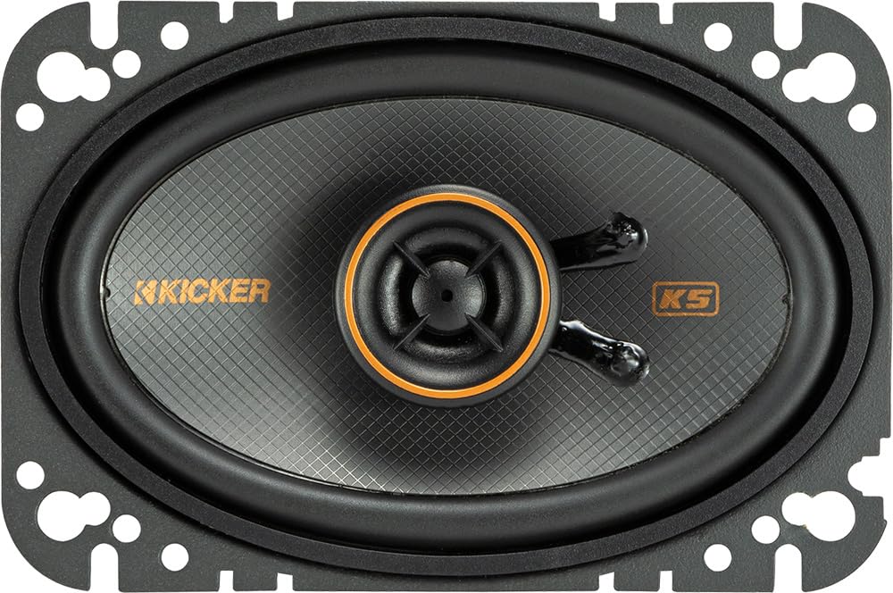 Kicker Speakers 4X6 Inch For Jeep Wrangler 1997-2006 Upgrade Kit - Pair Of Ks Series With Adapters And Harness, Car Audio Front