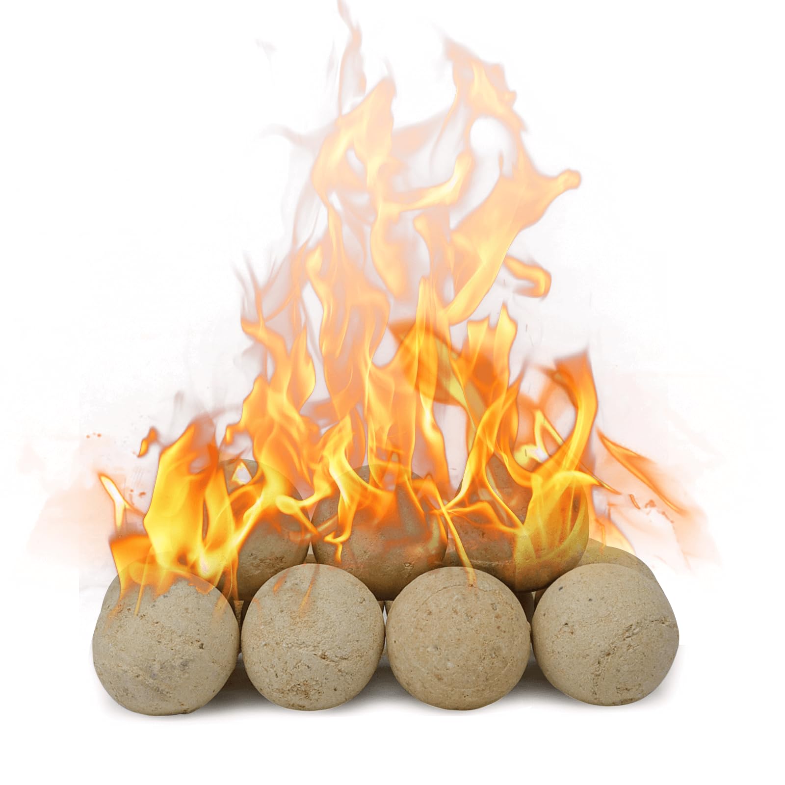 15Pc Round Fire Stones,Ceramic Fire Balls Set For Indoor And Outdoor Fire Pits Fire Bowl Or Fireplaces Accessory (Refractory Bal