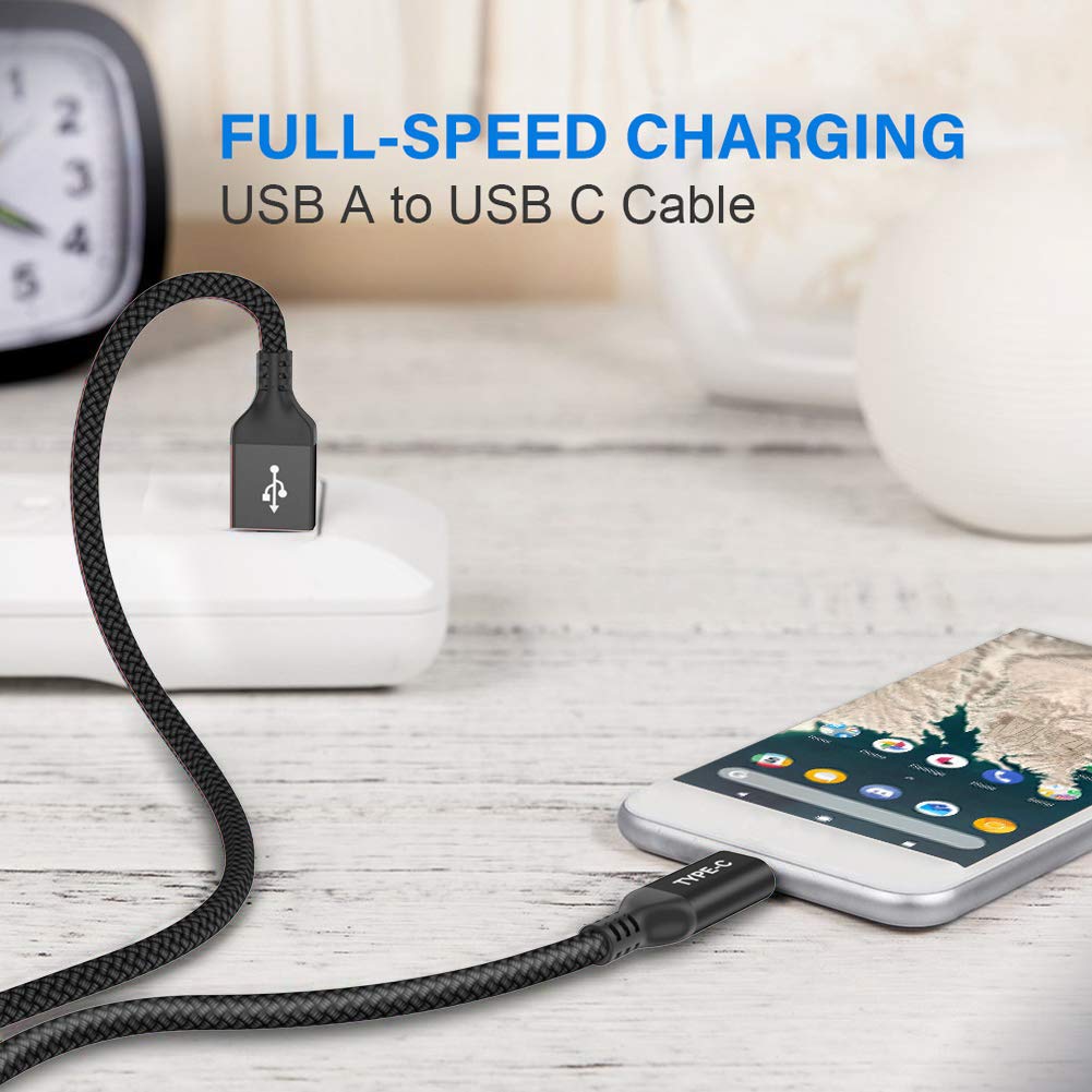 Akoada Usb To Usb C Cable, Usb C Cable 3 Pack (10Ft+10Ft+10Ft) Usb A To Usb C Nylon Braided Iphone 15 Charger Cord For Iphone 15 Samsung Galaxy S23 S22 S21 S20 S10 S9 S8 A20 A51 A71 Ps5 Lg Moto G7 G8