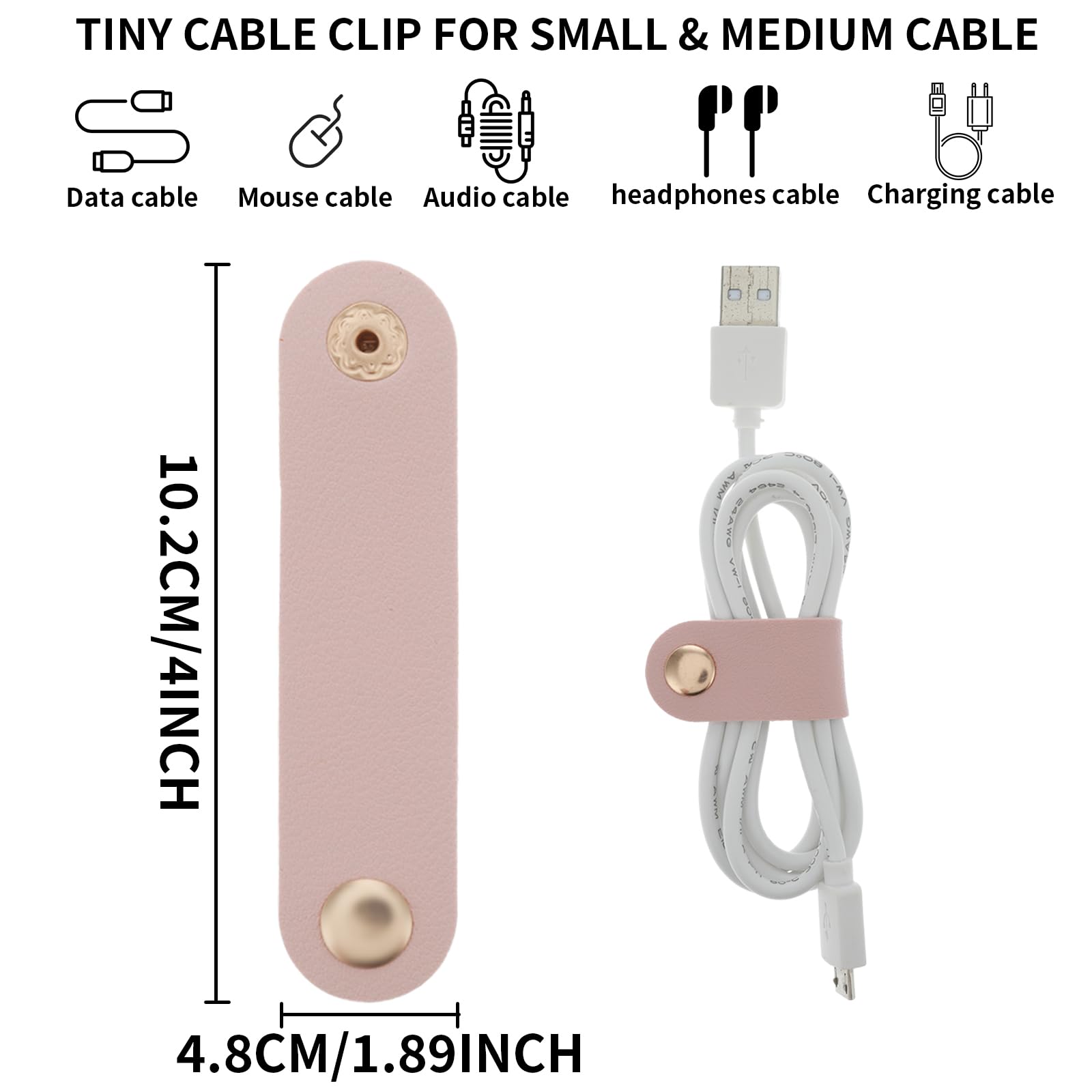 6 Pieces Cord Organizer, Pu Leather Cable Organizer Reusable Cable Straps Clips Wire Ties Charging Cord Power Cord Earphone Usb