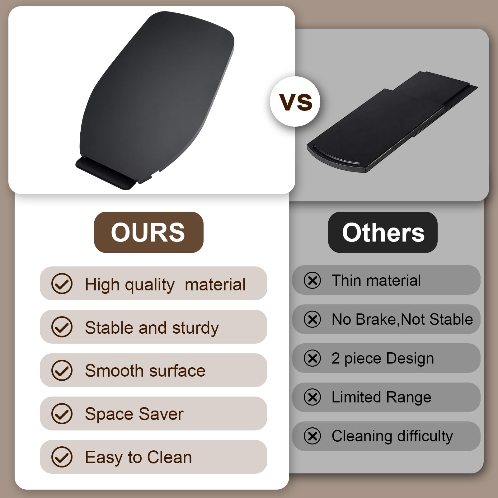 Sliding Tray For Kitchenaid Stand Mixer 4.5 5 Qt,Kitchen Appliance Slide Tray With Smooth Rolling Wheels, Metal Black Rolling Tr