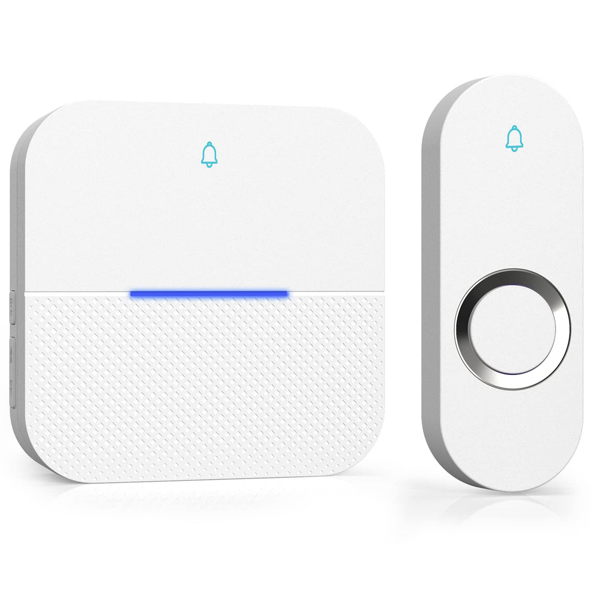 Aida Lighted Wireless Doorbell, Home Waterproof Doorbell 1,000Ft Range, 5 Volume Levels With 58 Doorbell Chimes & Led Flash (Whi