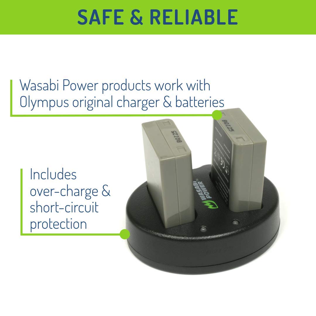 Wasabi Power Battery (2 Pack) And Dual Usb Charger For Olympus Bln 1, Bcn 1 And Olympus Om D E M1, E M5, Pen E P5
