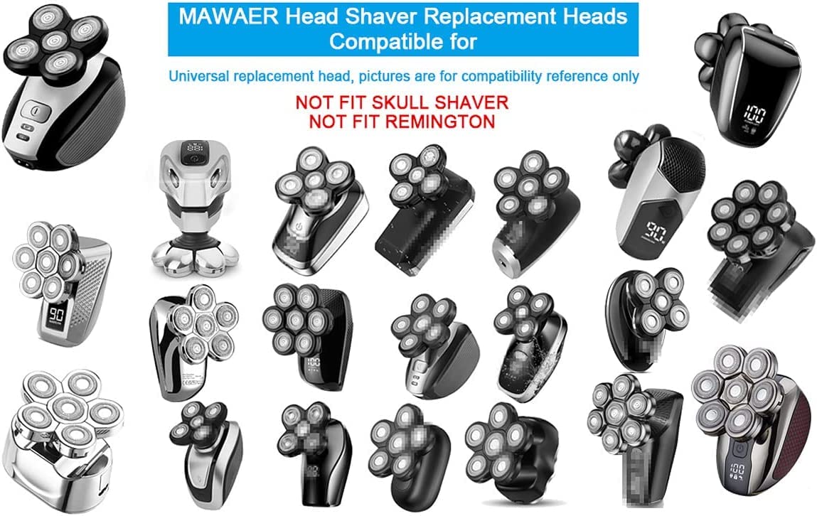 Mawaer Upgrade 7 Blades Head Shaver Replacement Heads Compatible With Freedom Gold Shaver And Some Brands. 7D Electric Shaver Re