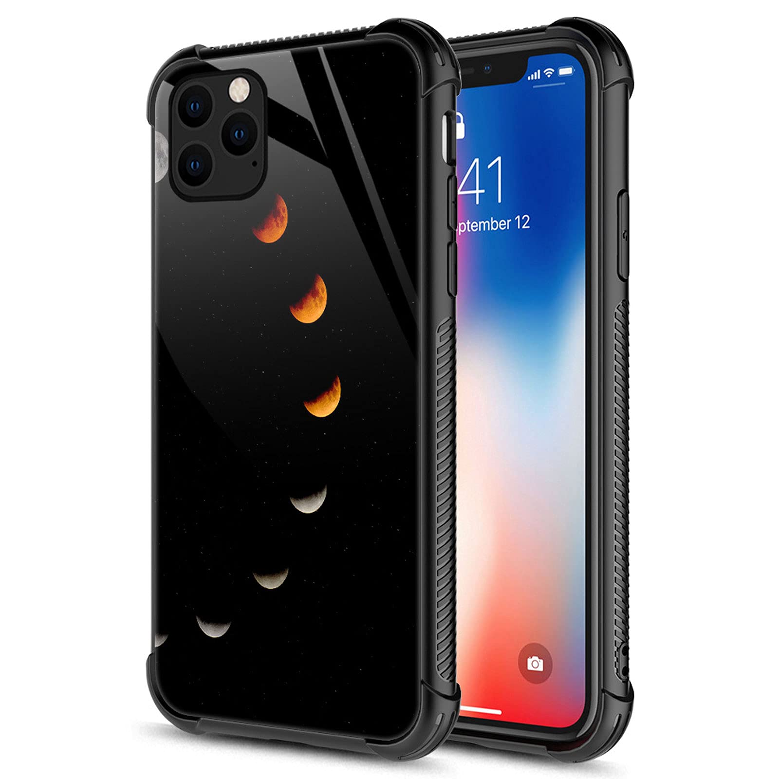 Carloca Compatible With Iphone 13 Pro Max Case,Moon Phase Cycle Identity Graphic Design Shockproof Anti Scratch Hard Acrylic Cas