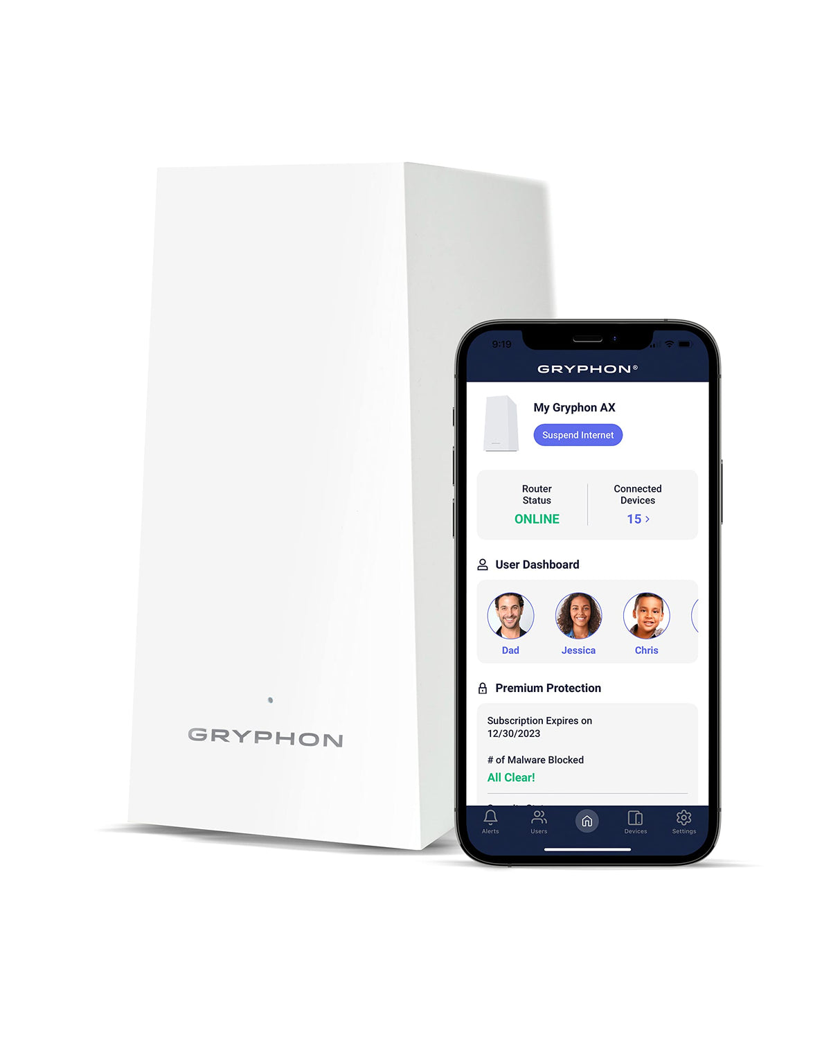 Gryphon Ax   Ultra Fast Mesh Wifi 6 Parental Control Router   Advanced Content Filters And Next Gen Firewall   4.3 Gbps Across 3