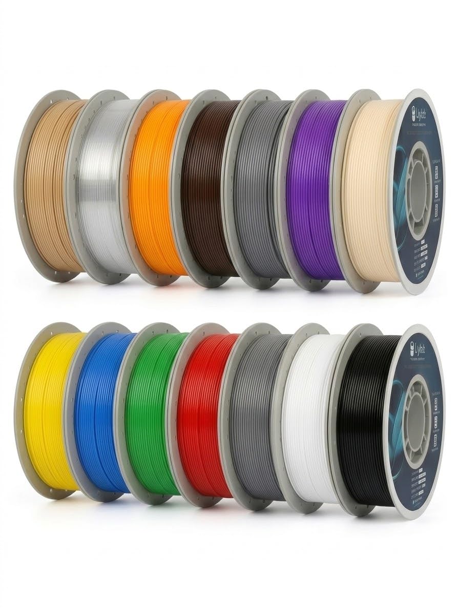 Gryddle PLA 3D Printer Filament 1.75mm, 14 Rolls Bundle (1kg/2.2lb per Roll), 14kg Total, High Dimensional Accuracy & Low Odor, 